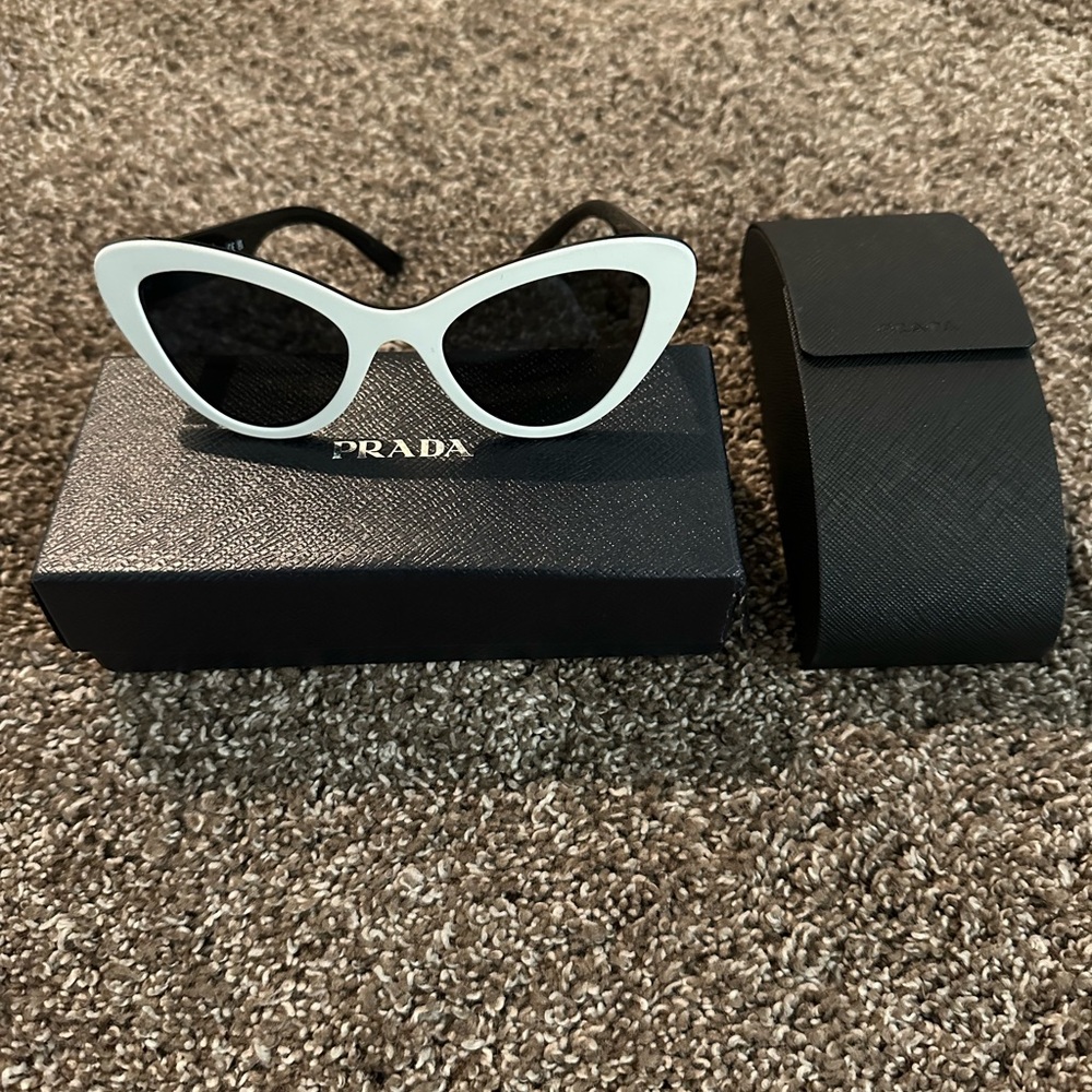 Prada Black and White Cat-Eye Sunglasses